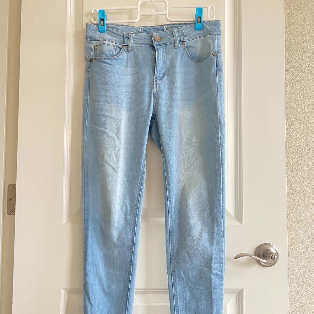 Light Wash Ankle Skinny Denim Jeans